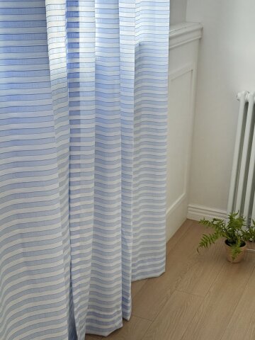 캔디바 스트라이프 여름 블루커튼