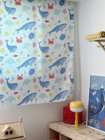바닷속동물 아이방 키즈커튼