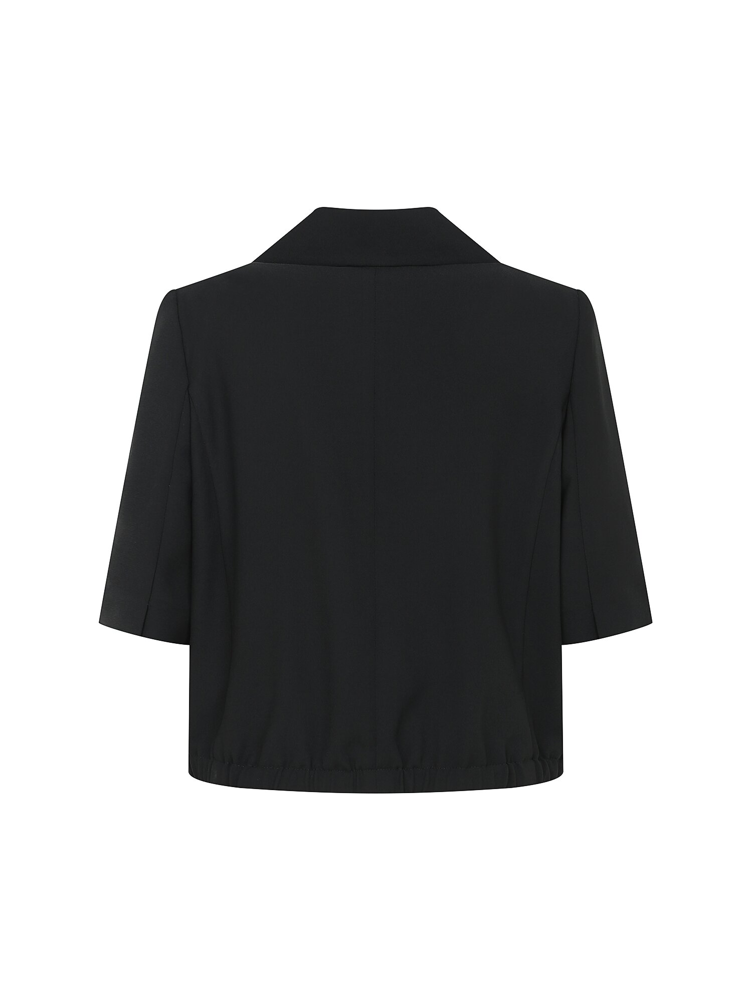 미니멀 백 밴딩 크롭 재킷 (BLACK)