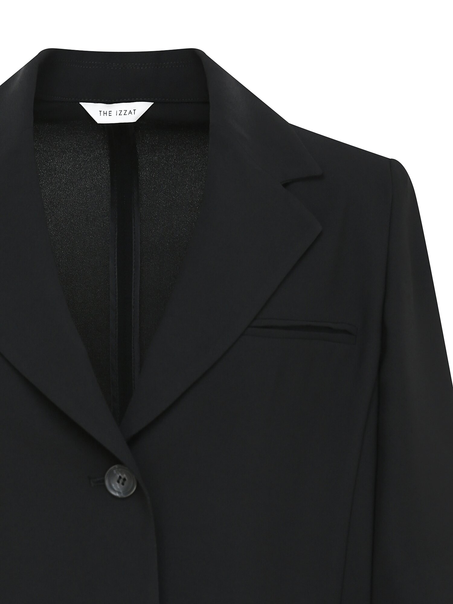 미니멀 백 밴딩 크롭 재킷 (BLACK)