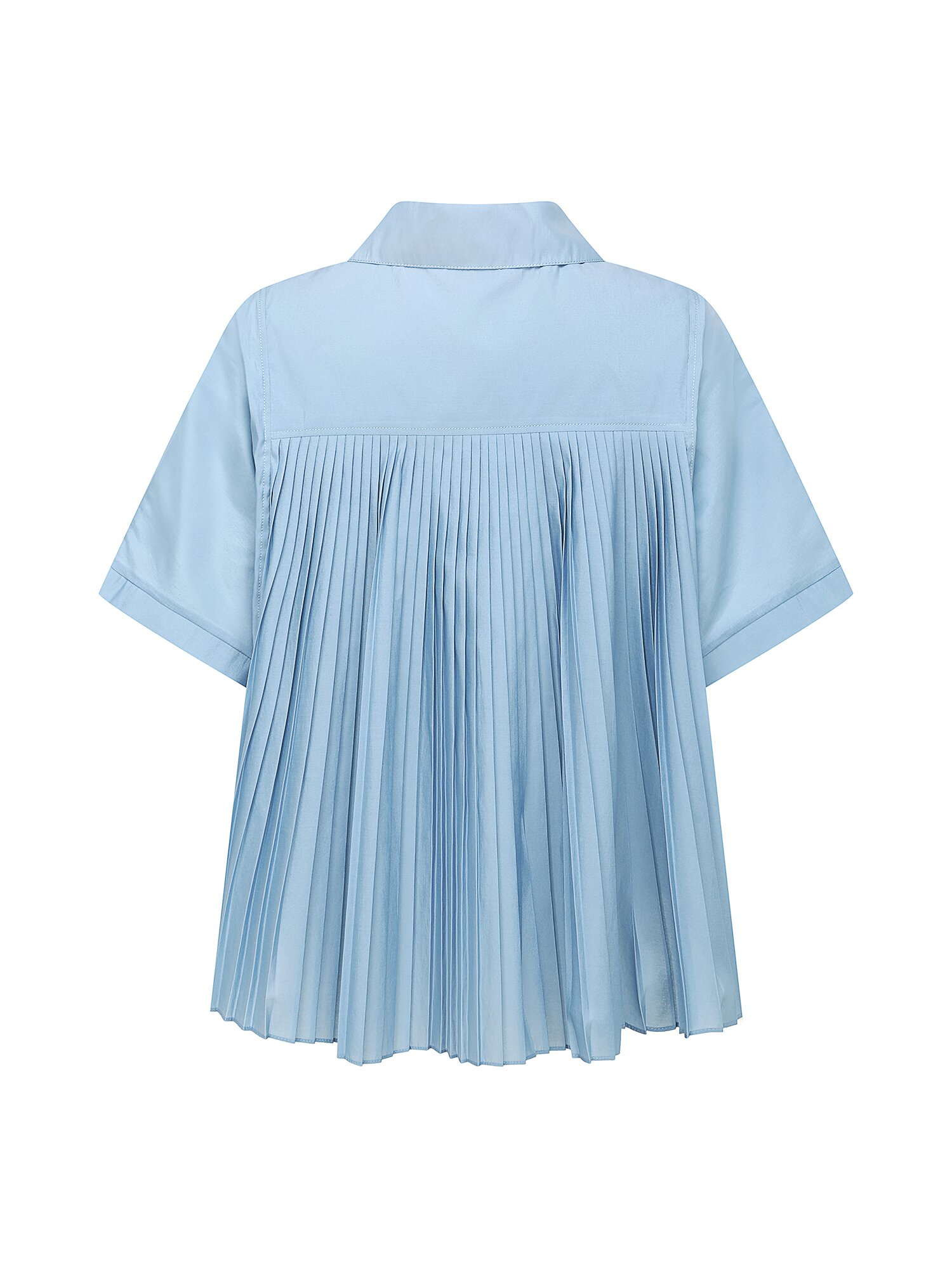 오간자 백 플리츠 블라우스 (SKY BLUE)