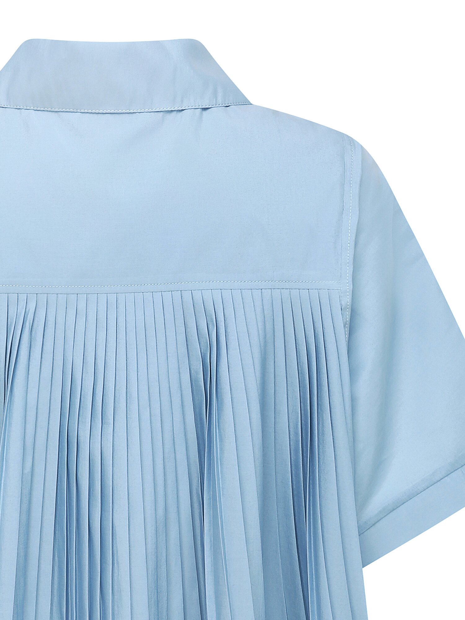 오간자 백 플리츠 블라우스 (SKY BLUE)