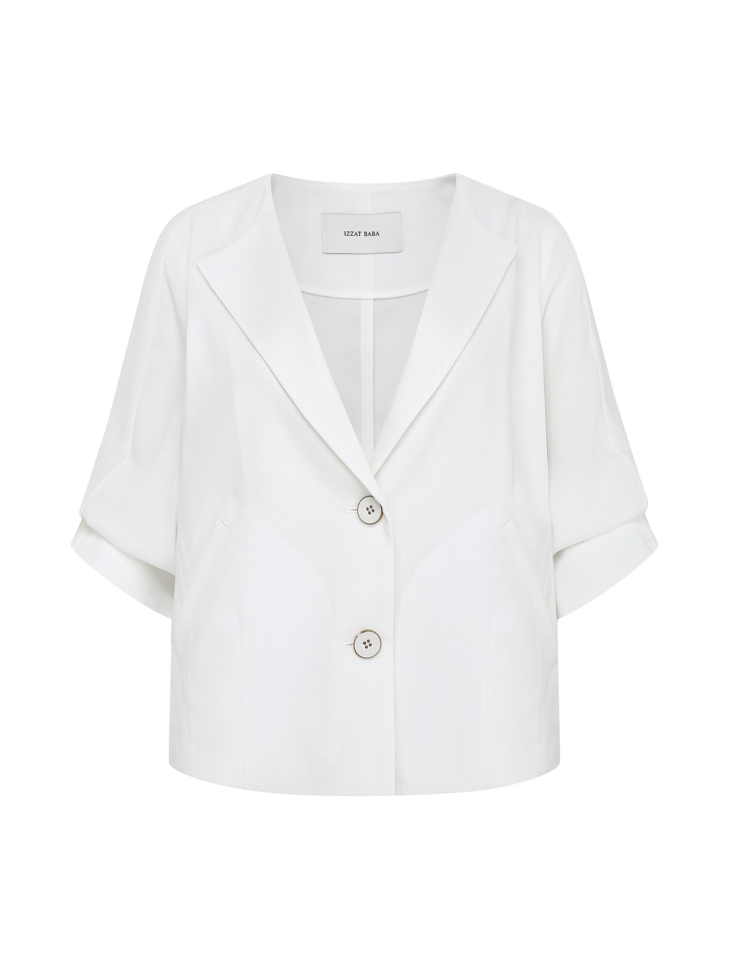 루즈핏 칼라리스 라펠 재킷 (WHITE)