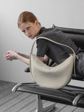 3way zipper hobo bag series ople leather off-white