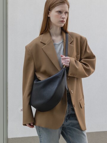 3way zipper hobo bag series ople leather black