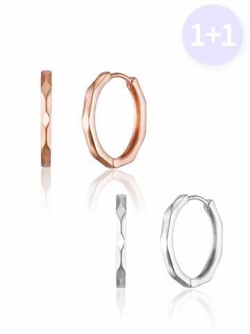 [1+1] 14K Goldplated 컷팅 링 귀걸이 EL2SET237