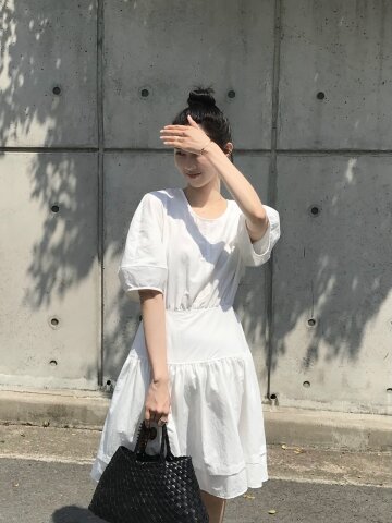 텐셀 티어드 볼륨원피스