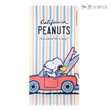 송월타올 스누피 드라이브76 대형 비치 타올 타월 1장