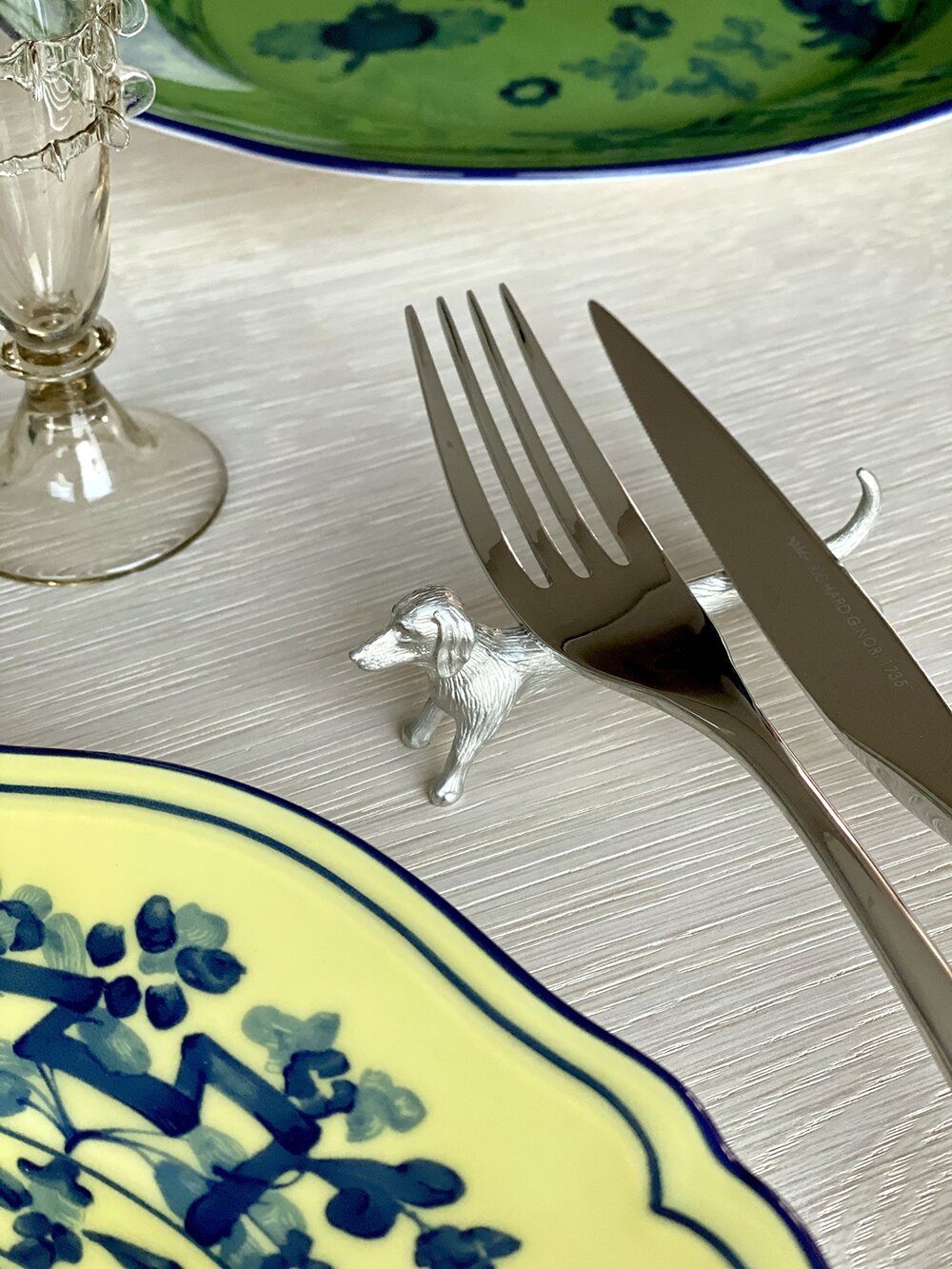 강아지 주석 수저받침