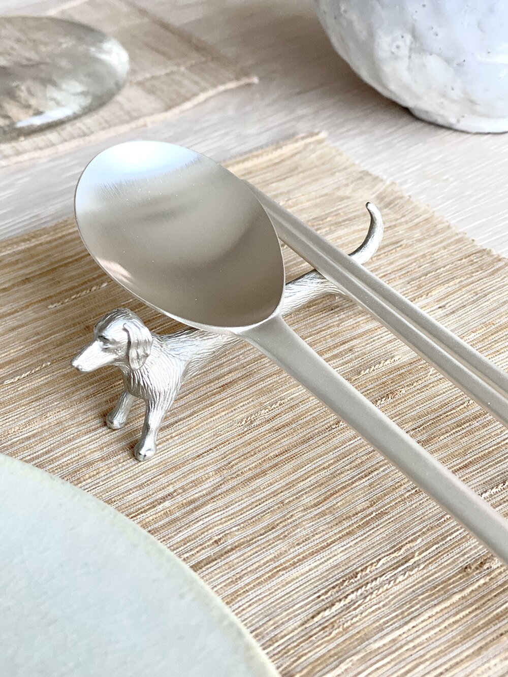 강아지 주석 수저받침