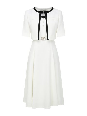 하트넥 플레어 원피스 +재킷 세트 