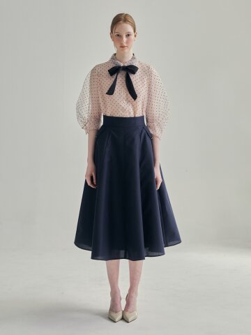 버튼 포켓 플레어 스커트 