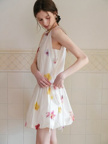 Cest_Smudge halter neck balloon dress