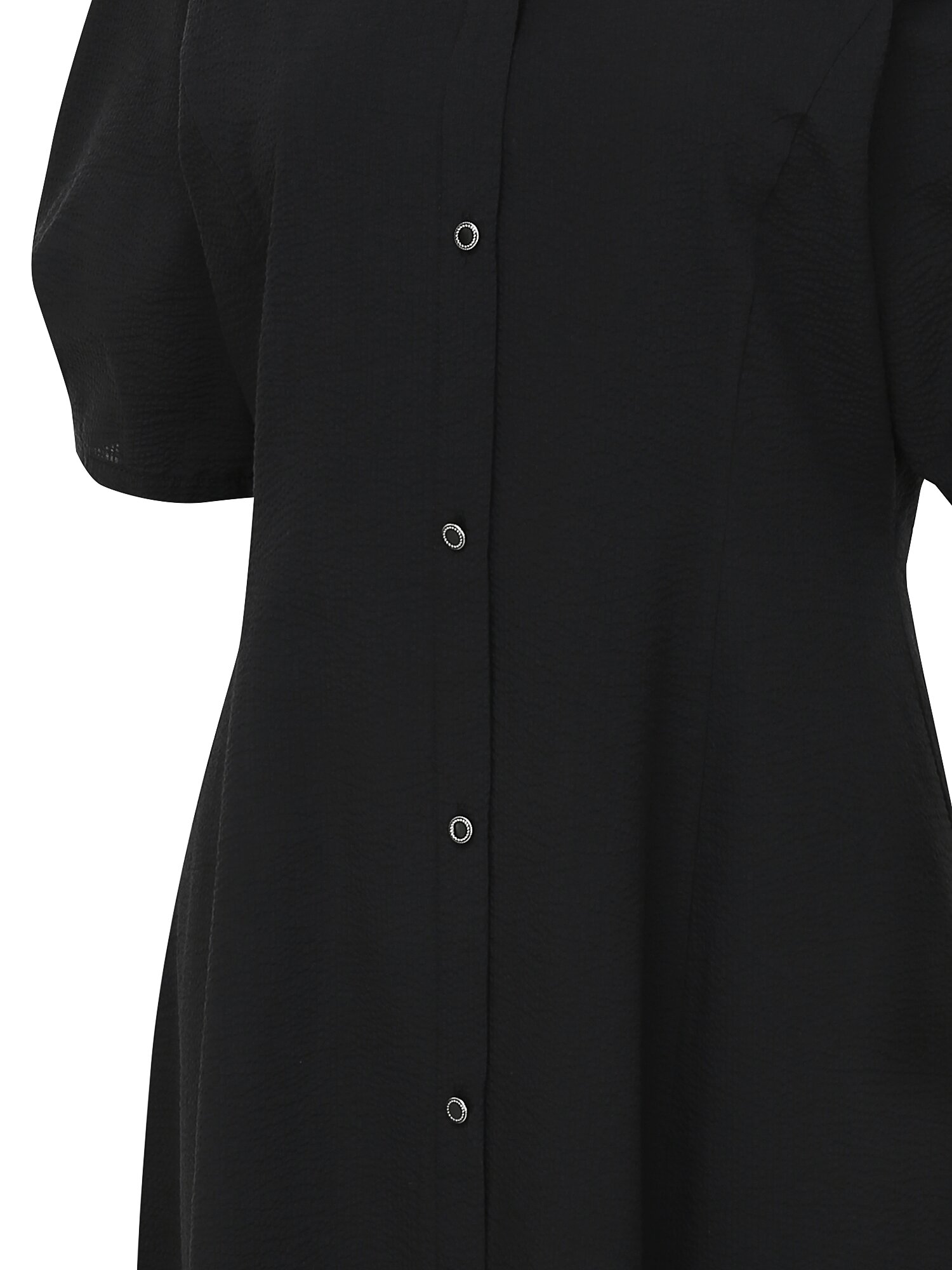 볼륨 슬리브 플레어 원피스 (BLACK)