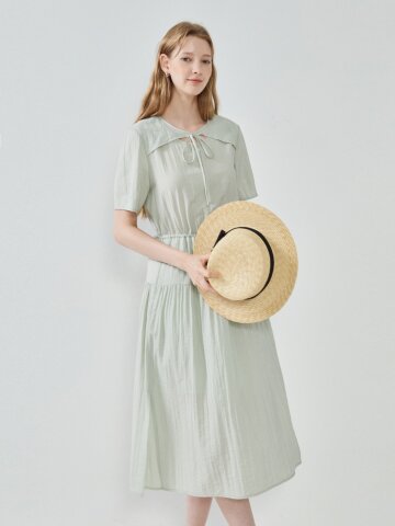 리본 레이어 티어드 원피스 