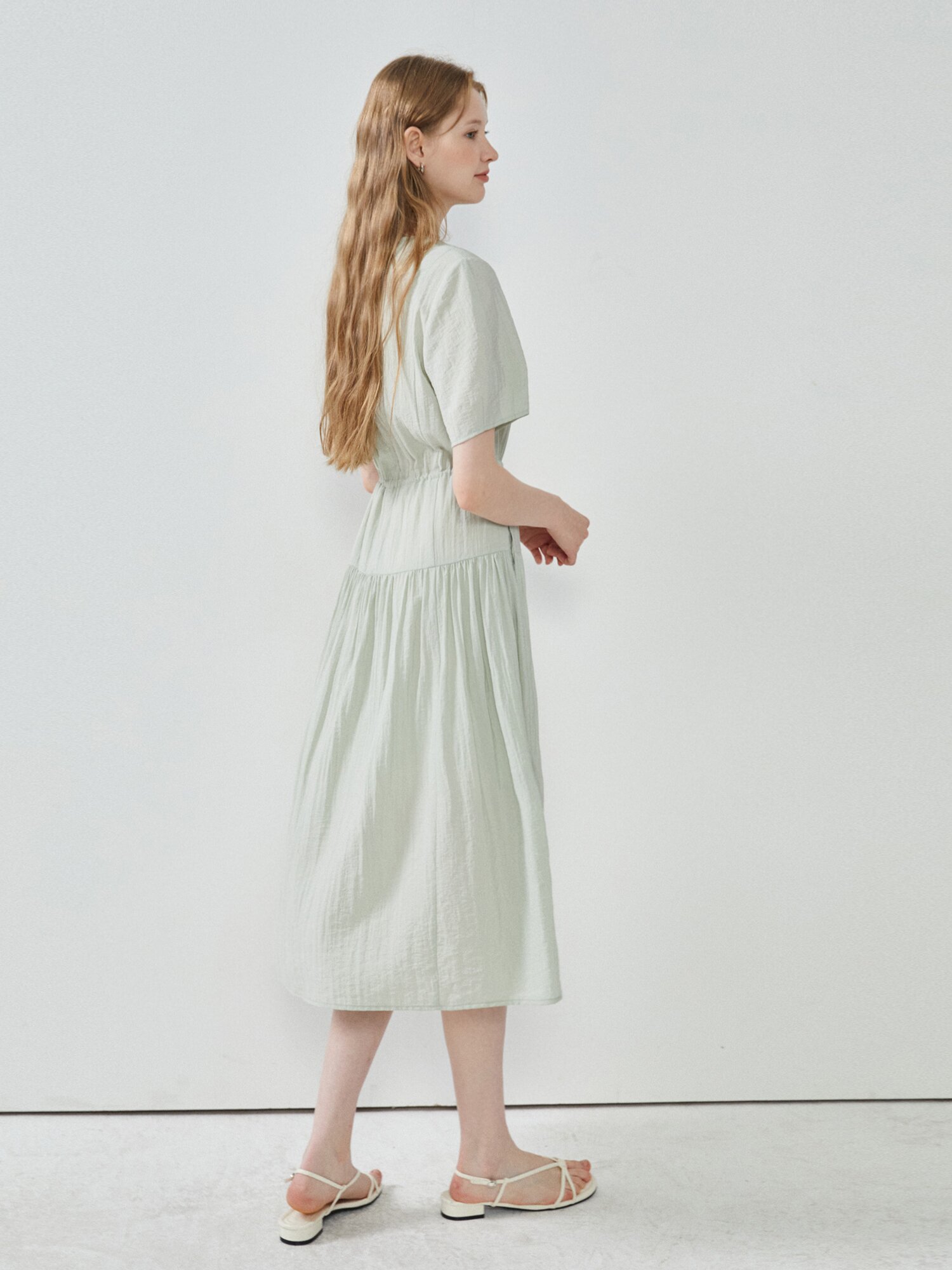리본 레이어 티어드 원피스 (MINT)