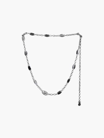 OVAL PINE CHAIN BELT_SILVER