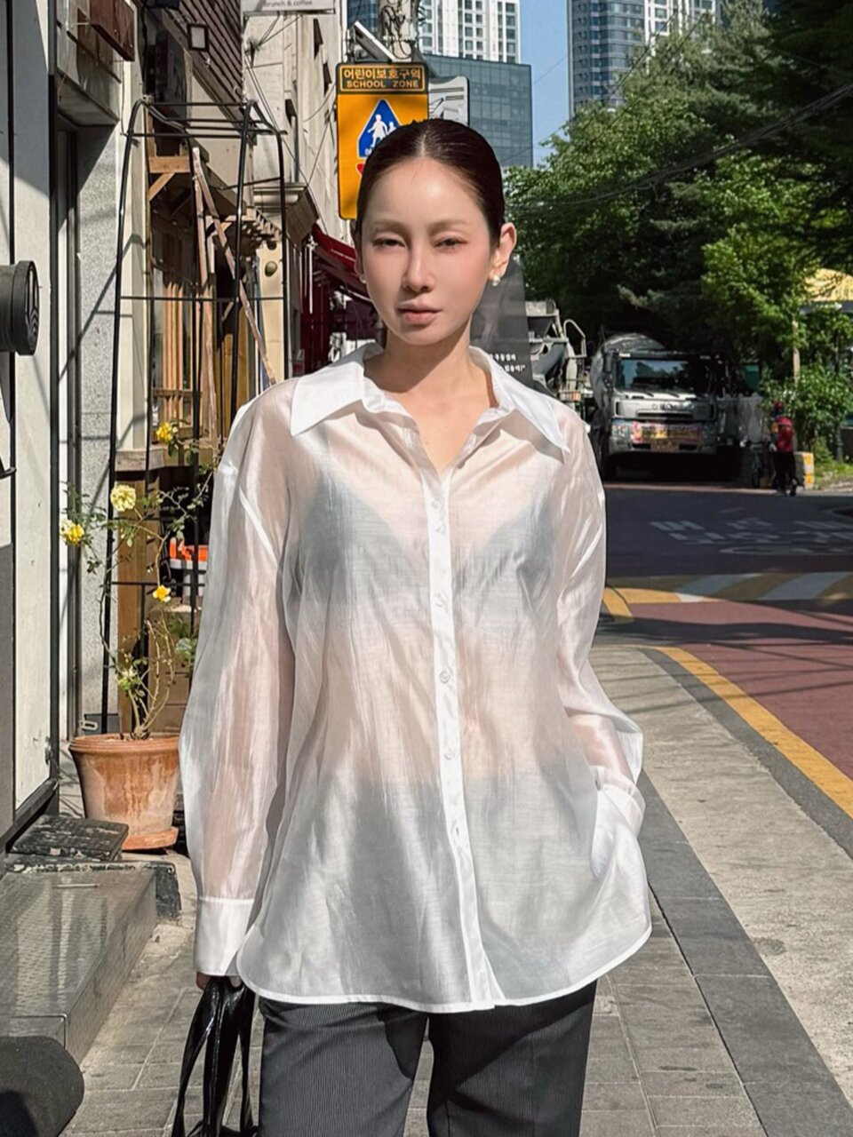 [3컬러] 르제로 시어 루즈핏 셔츠