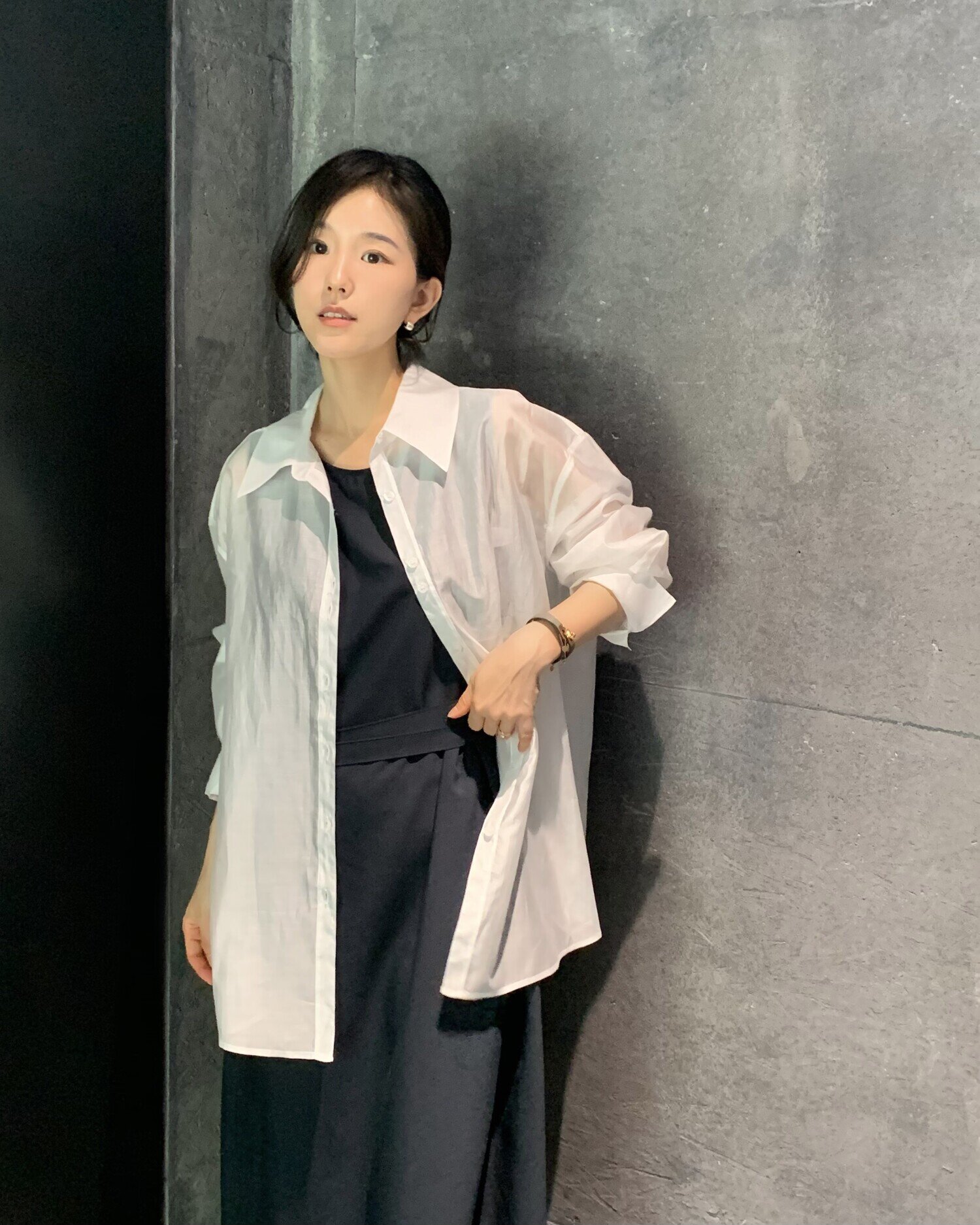 [3컬러] 르제로 시어 루즈핏 셔츠