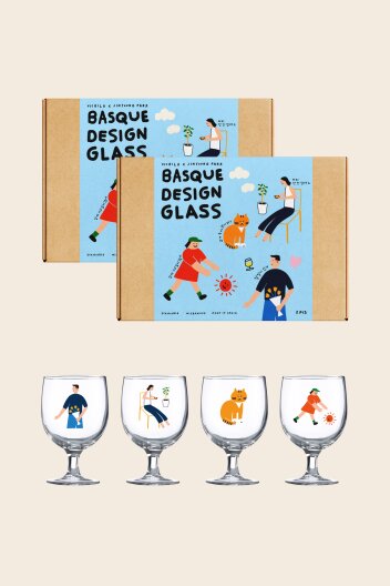 바스크 디자인글래스 250 
맥주/와인잔 겸용 선물세트(4P)