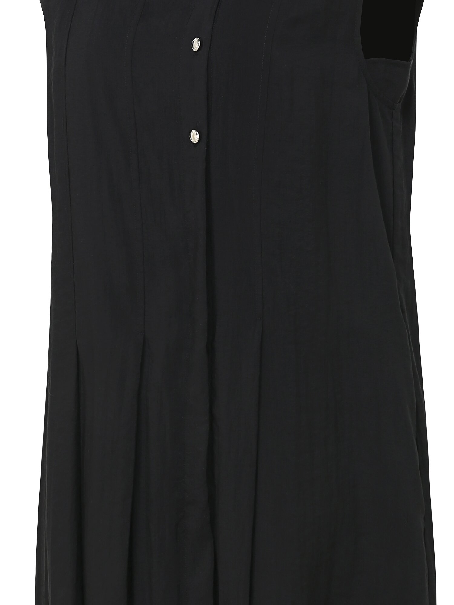 핀턱 슬리브리스 스퀘어넥 원피스 (BLACK)