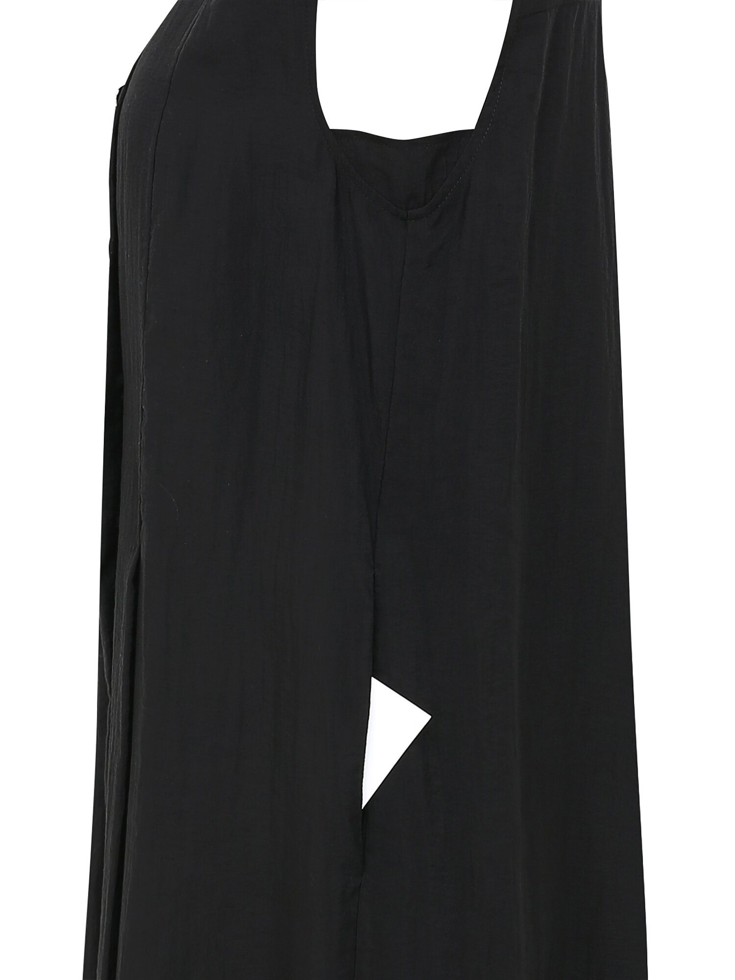 핀턱 슬리브리스 스퀘어넥 원피스 (BLACK)