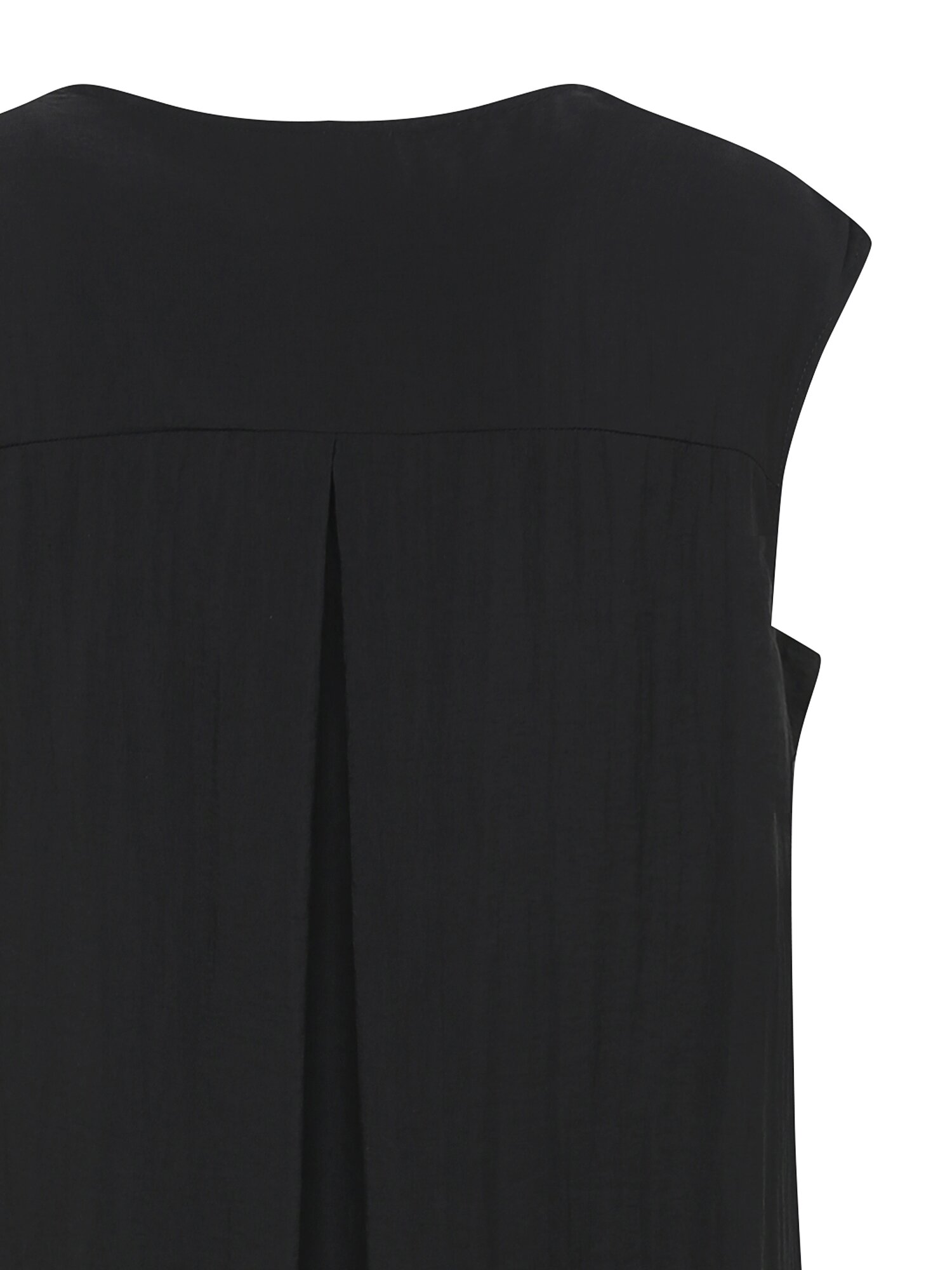 핀턱 슬리브리스 스퀘어넥 원피스 (BLACK)