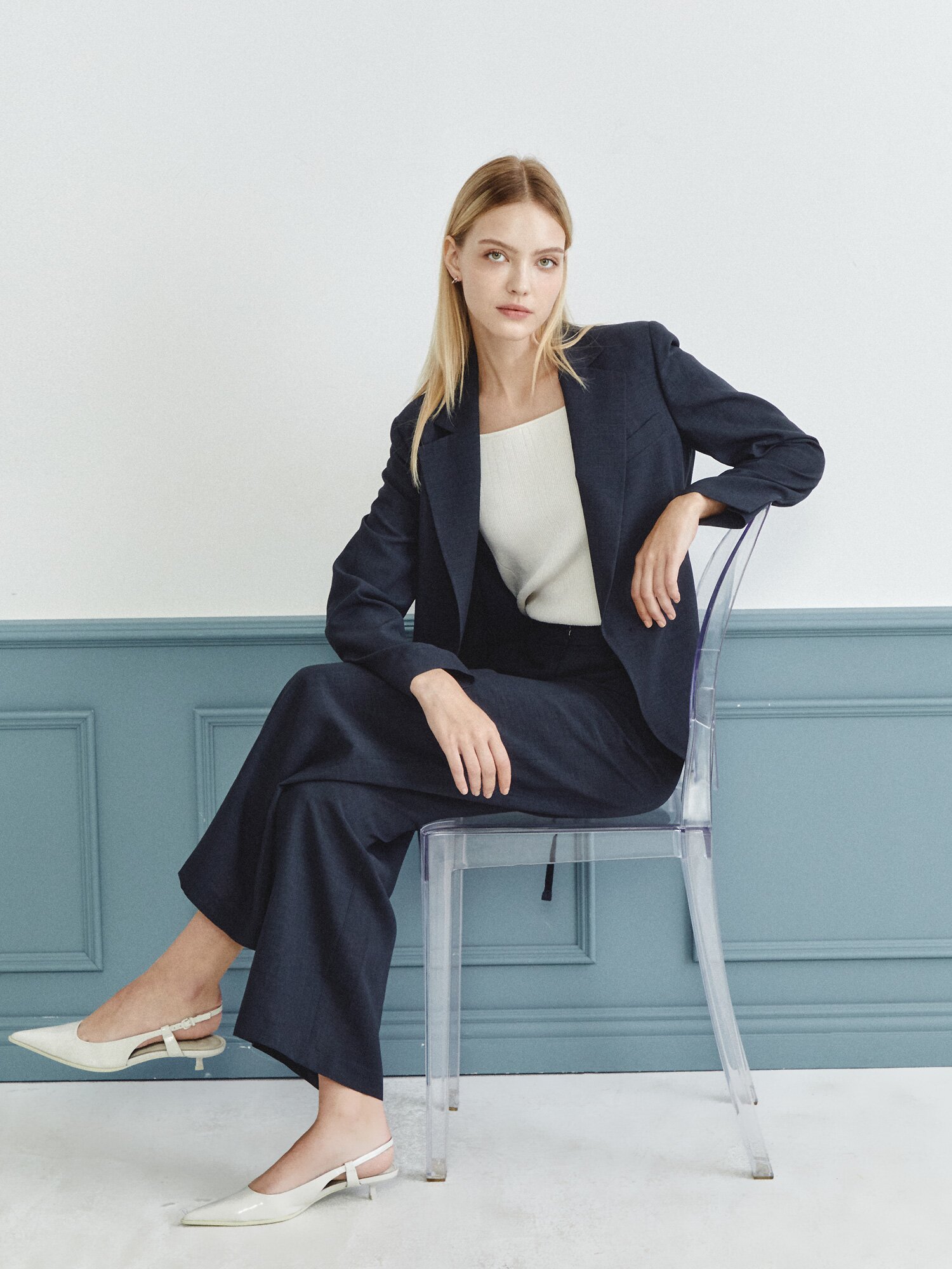 히든 버튼 퀼로트 팬츠 (DARK GREY)