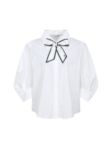 타이 볼륨 슬리브 블라우스 