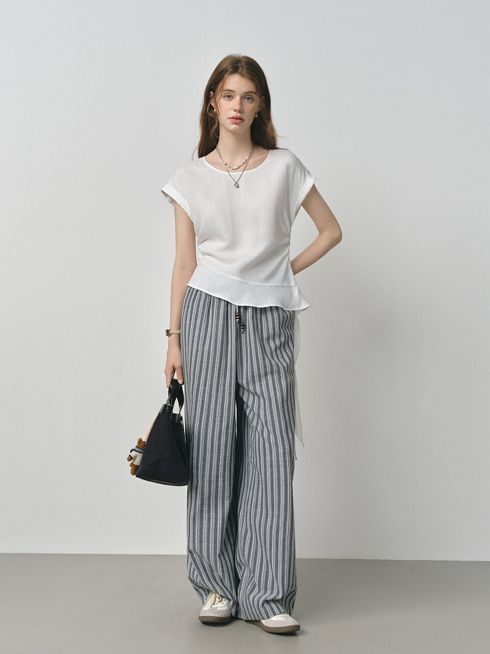 WD_Side shirring ribbon short sleeve top