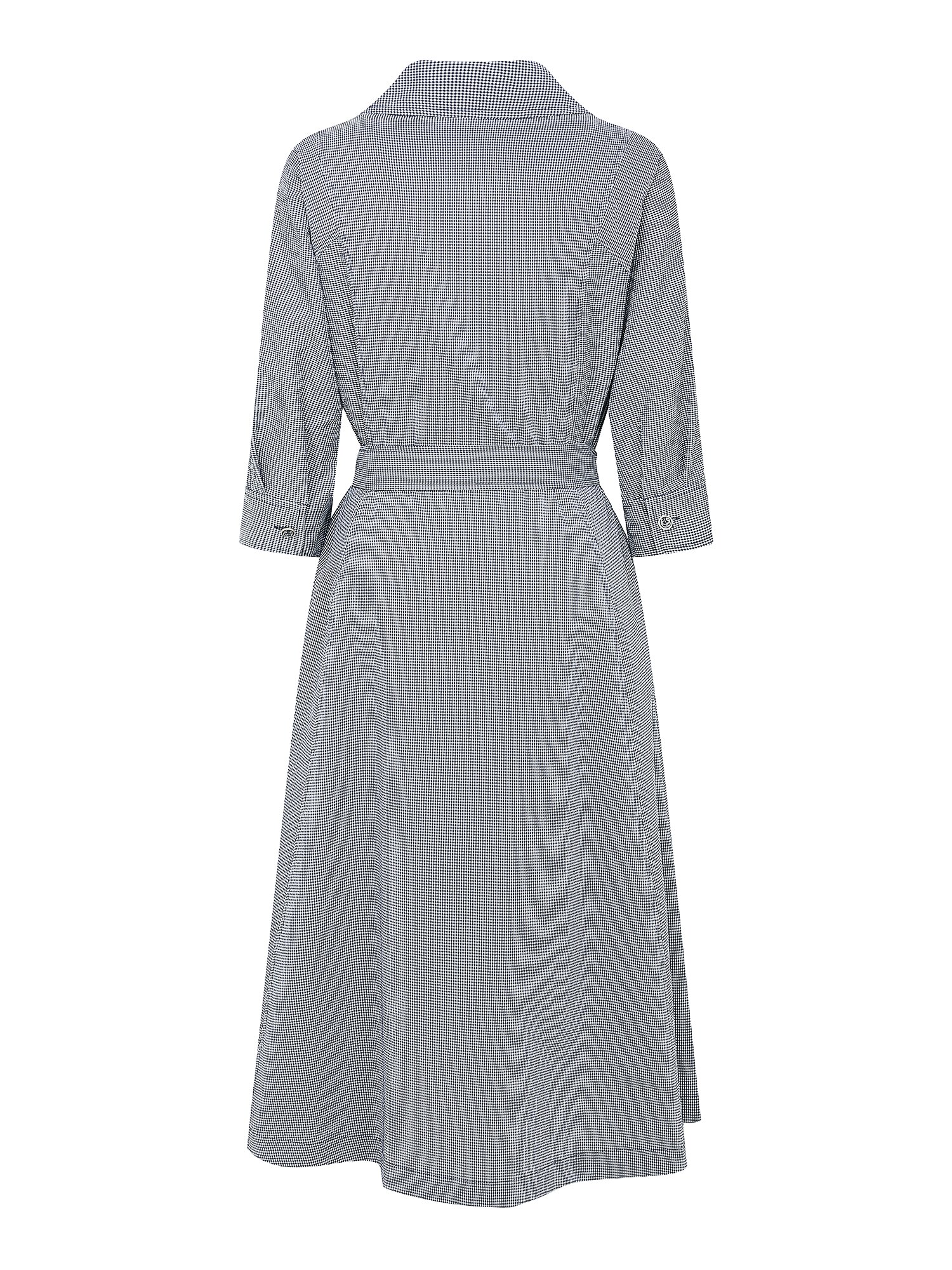 집업 플레어 셔츠 원피스 (CHECK NAVY)