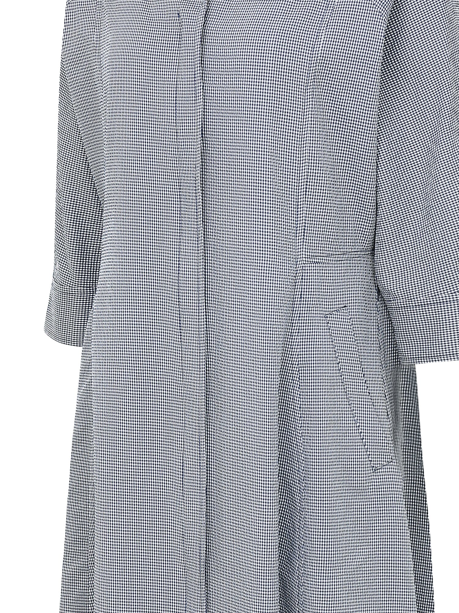 집업 플레어 셔츠 원피스 (CHECK NAVY)