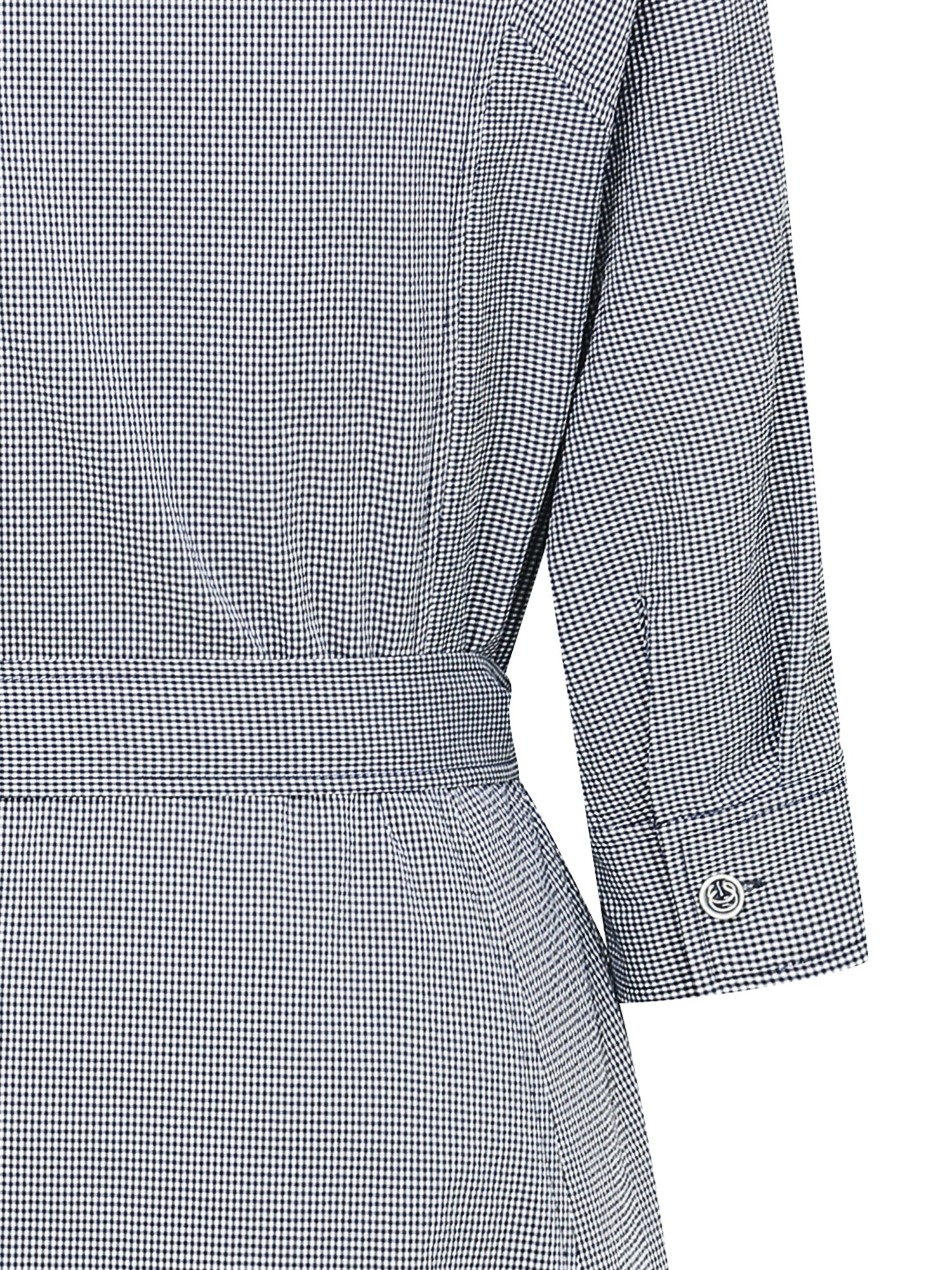 집업 플레어 셔츠 원피스 (CHECK NAVY)