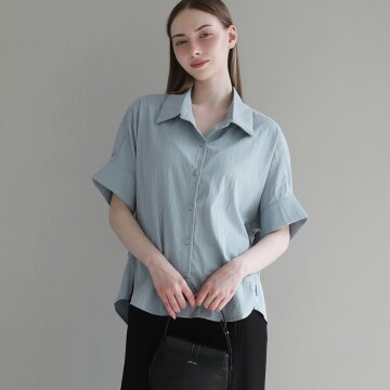 소프트 핏 하프 셔츠 - BLUE