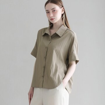 소프트 핏 하프 셔츠 - KHAKI