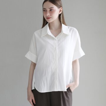 소프트 핏 하프 셔츠 - IVORY