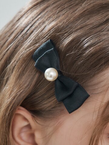 진주 리본 헤어 집게핀 ELHP047