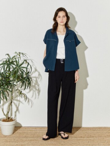 포멀 무드 하이웨스트 와이드 슬랙스 