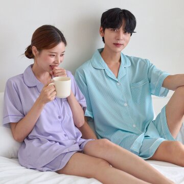 파비앙 투피스 스트라이프 잠옷 여름잠옷 파자마 홈웨어 2colors