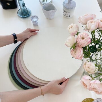 르엔미 원형 가죽트레이(테이블매트)