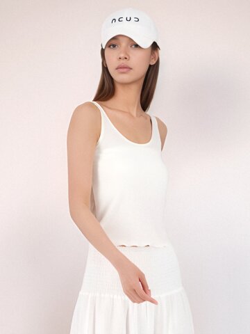 Cropped Sleeveless Knit _White