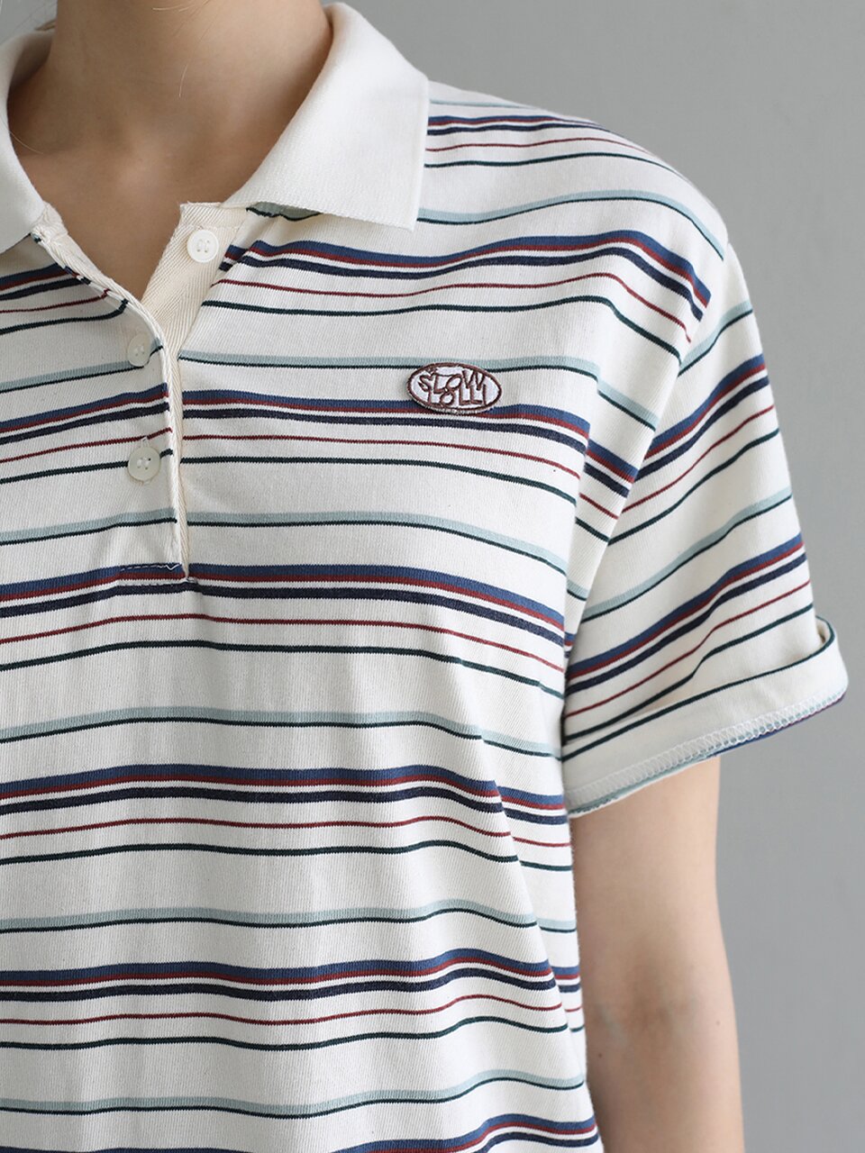 Rugby stripe collar t-shirt
