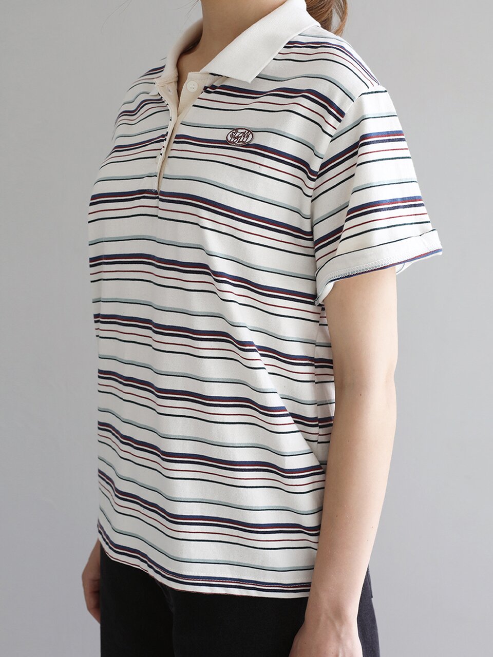 Rugby stripe collar t-shirt