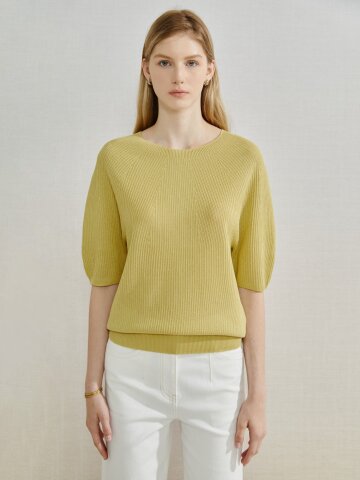 홀가먼트 5부 래글런 풀오버 니트 