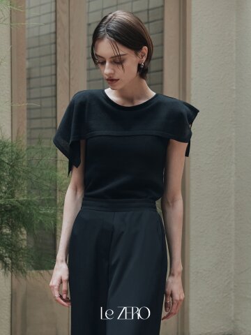 [2컬러] 르제로 썸머 플로우 케이프 니트
