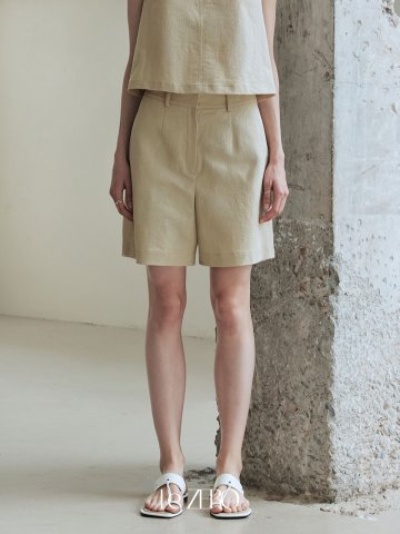 르제로 스티치 코튼 쇼츠 / 베이지
