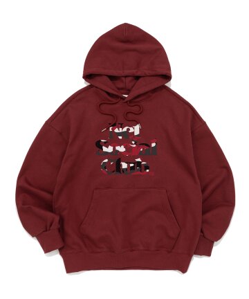 OG 로고 카모팩 후드티 (버건디)