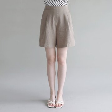 소프트 뒷밴딩 하프 팬츠 - BEIGE