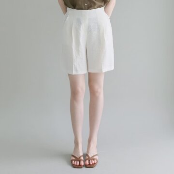 소프트 뒷밴딩 하프 팬츠 - IVORY