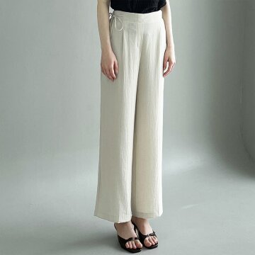내추럴 텍스처 와이드 팬츠 - BEIGE